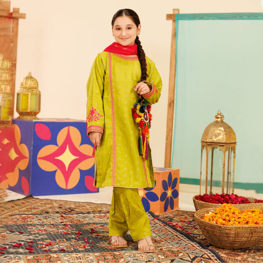 Girls Jacquard 3 Pcs Hassen-Green