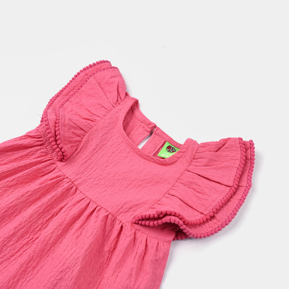 Infant Girls Poly Cotton Casual Top Candy-Pink