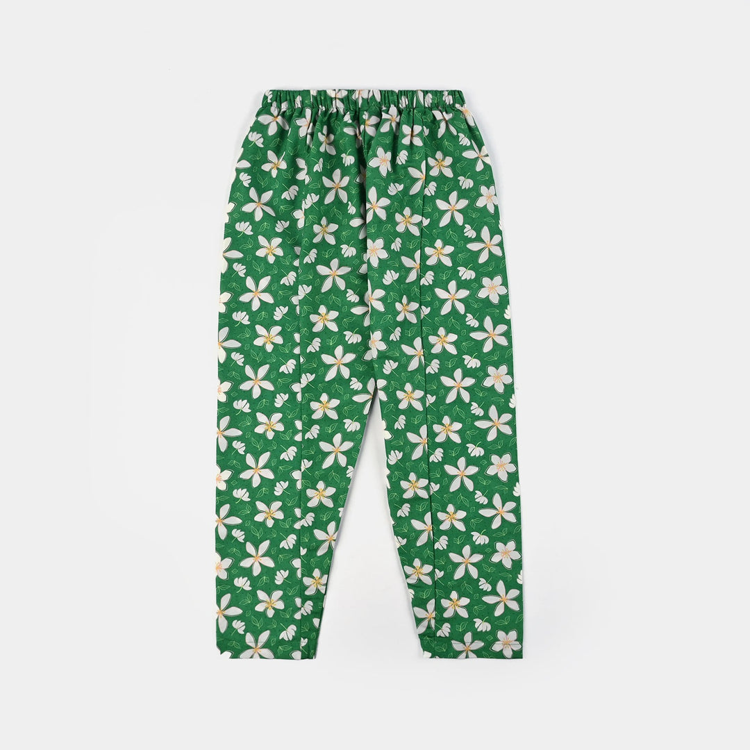 Girls Poly Net Printed 2Pcs Suit Desi Jasmine Ind-GREEN
