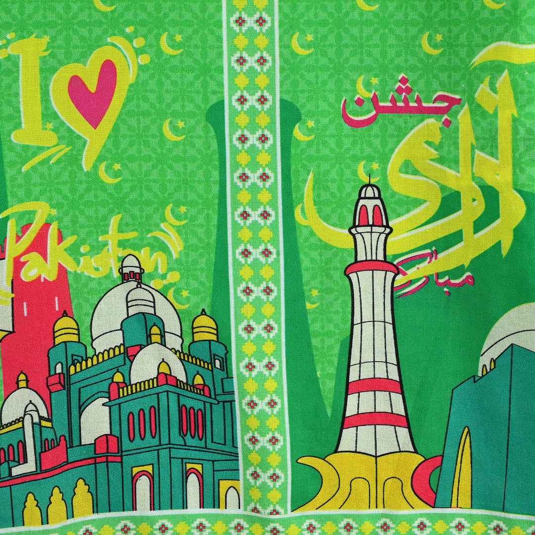 Infant Girls Cotton Printed Kurti Jashn-E-Azadi Ind-L.Green