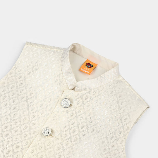 Boys Poly Viscos Waist coat (Blended) - Off White