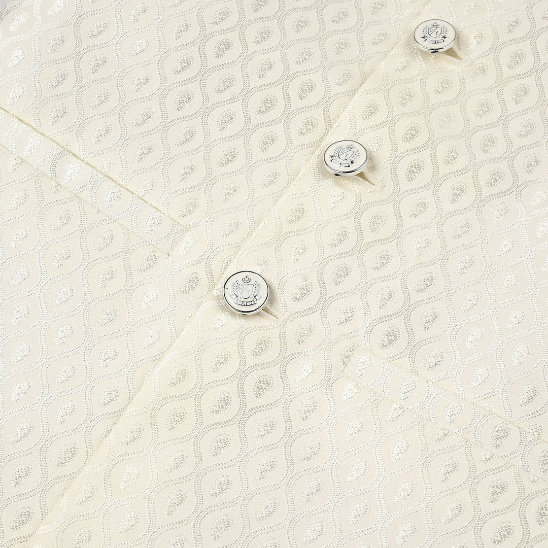 Boys Poly Viscos Waist coat (Blended) - Off White