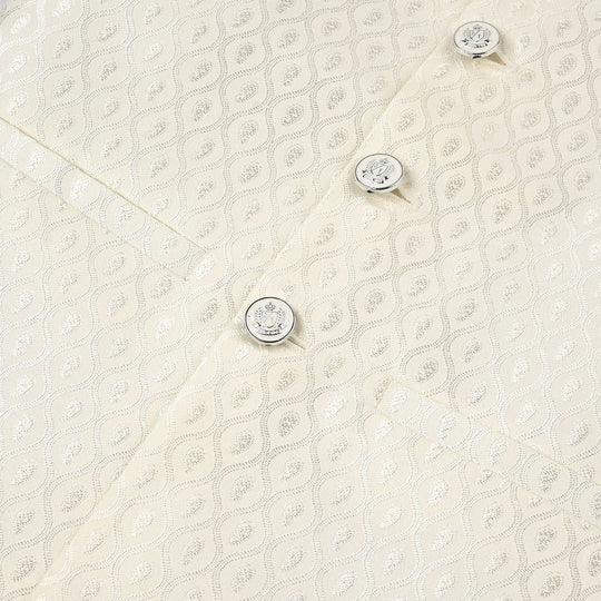 Boys Poly Viscos Waist coat (Blended) - Off White
