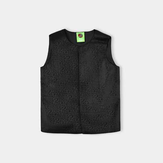 Infant Boys Poly Viscos Waist Coat (Black Funk) - BLACK