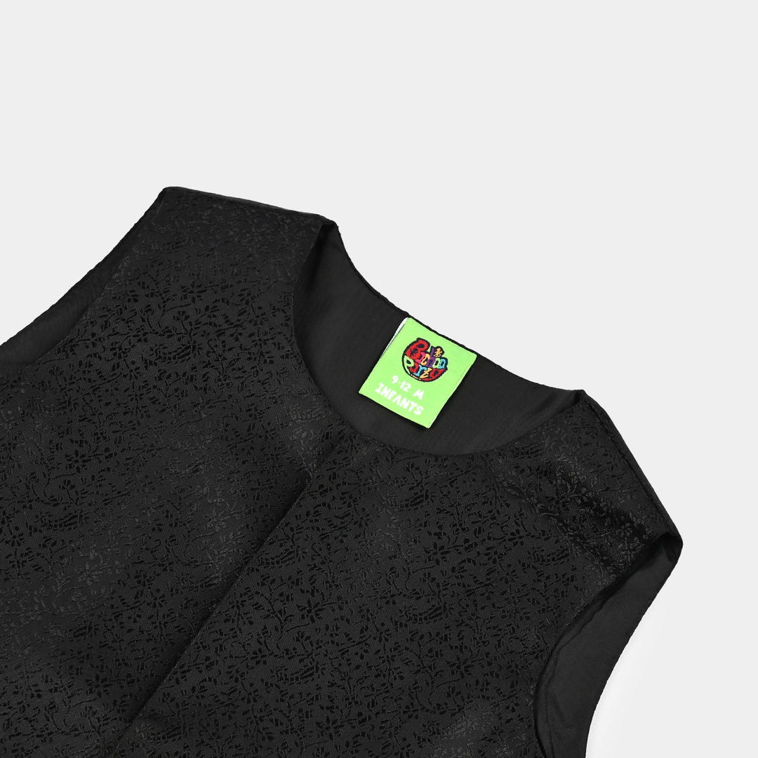 Infant Boys Poly Viscos Waist Coat (Black Funk) - BLACK