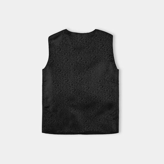 Infant Boys Poly Viscos Waist Coat (Black Funk) - BLACK