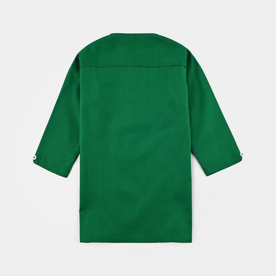 Infant Boys Cotton Poplin Kurta (Basic Funk)-GREEN