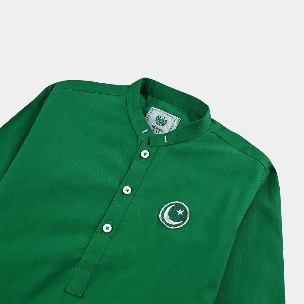 Boys Cotton Poplin Kurta (Basic Funk)-GREEN