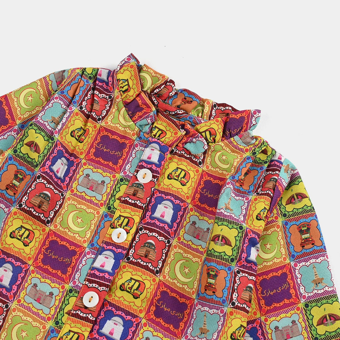 Infant Girls Poly Net Casual Top Ticket Ind-Multi