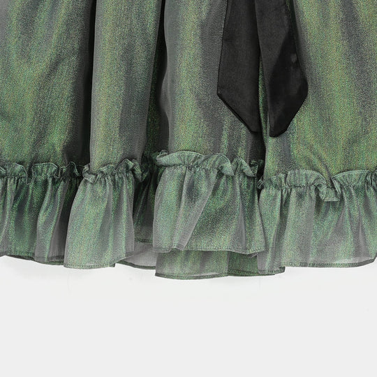 Girls Organza Fancy Frock-Shine - Green