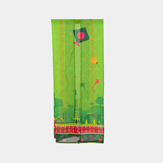 Teens Girls Chiffon Dupatta Independence Day-GREEN