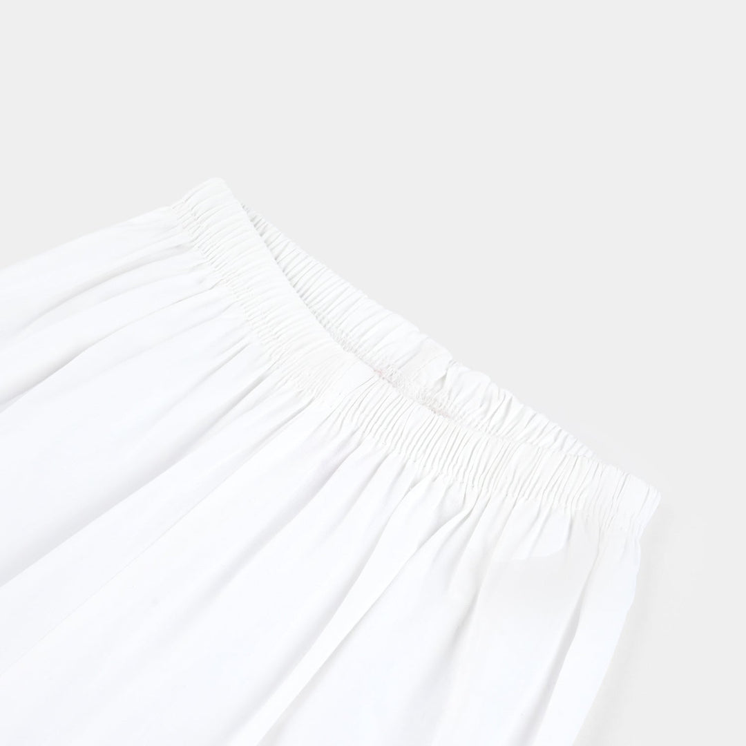 Girls Cotton Organza Culotte-White