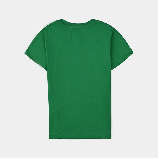 Unisex Poly Cotton Jersey T-Shirt H/S SEQUINS FLAG-Joly Green