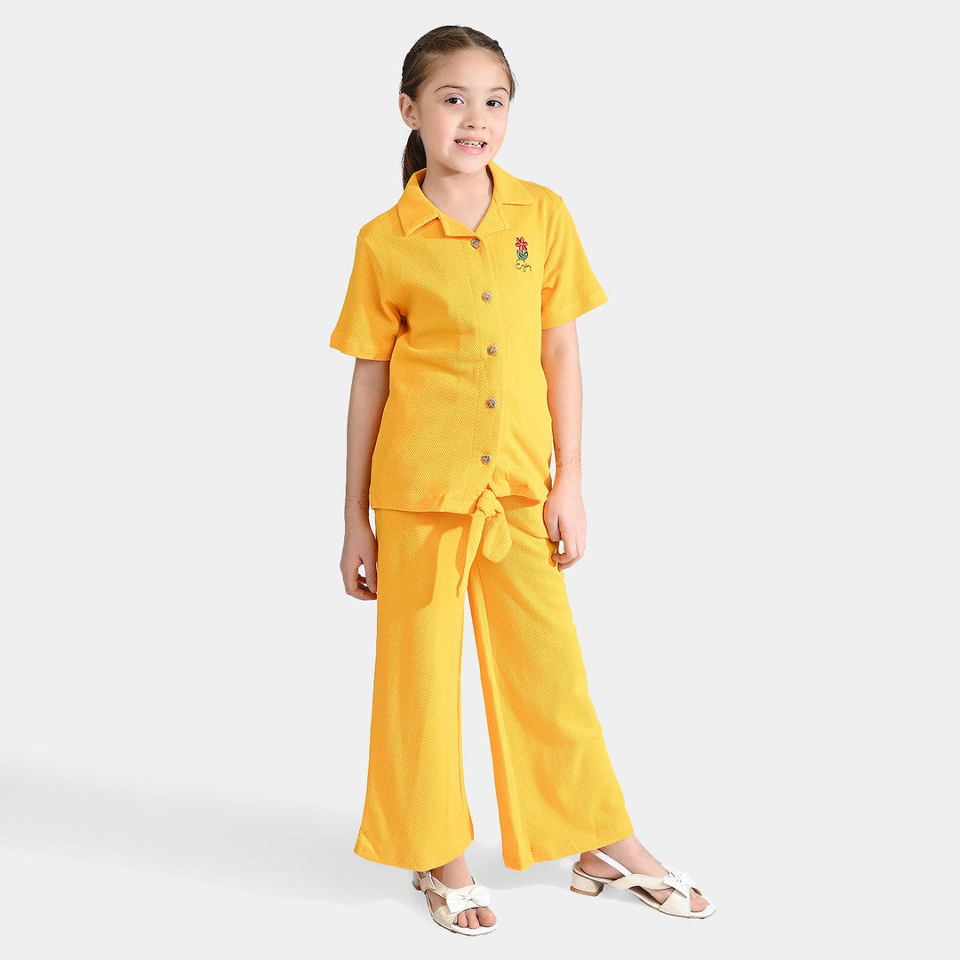 Girls Jersey/Terry 2 Piece Suit Enjoy-Citrus