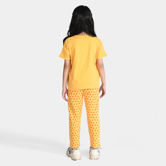 Girls Jersey/Terry 2 Piece Suit -Yellow