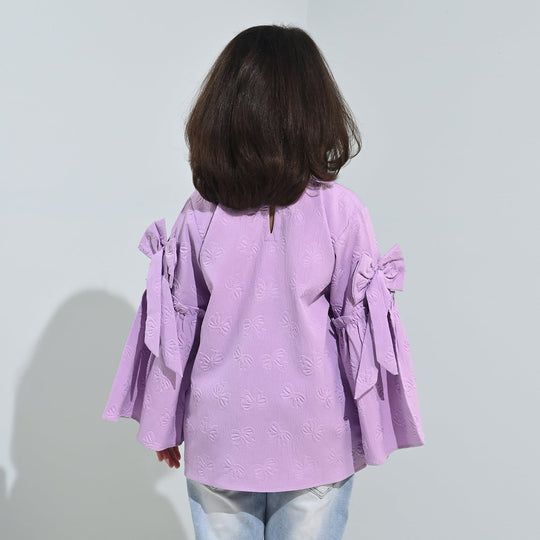 Girls Poly Crinkle Casual Top Lavender Dreams