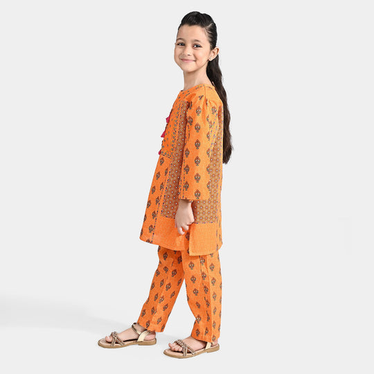 Girls Cotton Poplin Printed 2 Pcs Rang Bahar