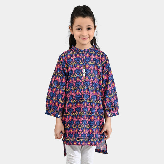 Girls Cotton Poplin Printed Kurti Bahar - Multi