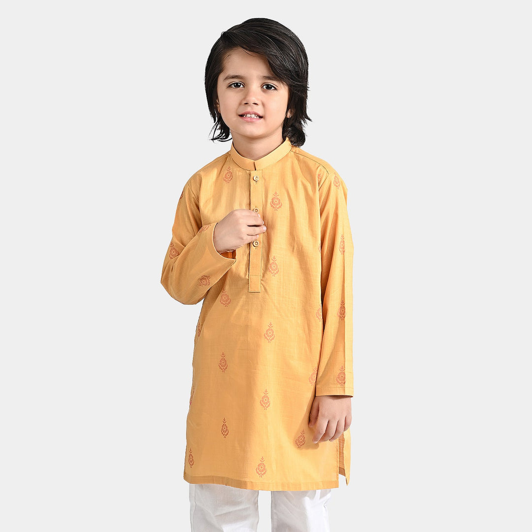 Boys Cotton Slub Printed Kurta (Floral)