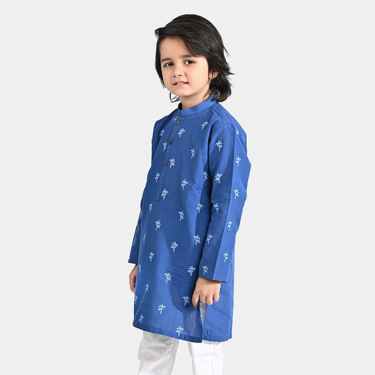 Boys Cotton Printed Kurta (Palm Tree)