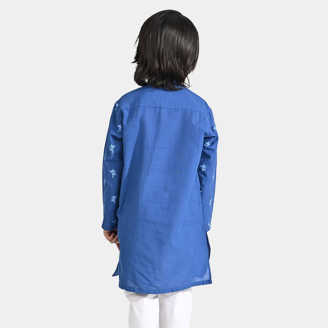 Boys Cotton Printed Kurta (Palm Tree)