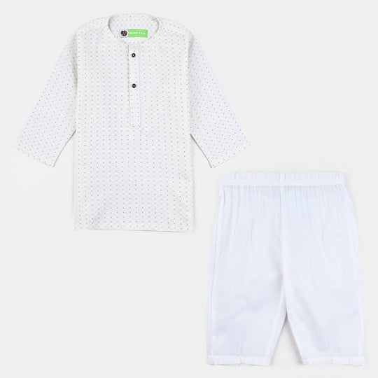 Infants Boys Poly Viscose Shalwar Suit-OFF-White