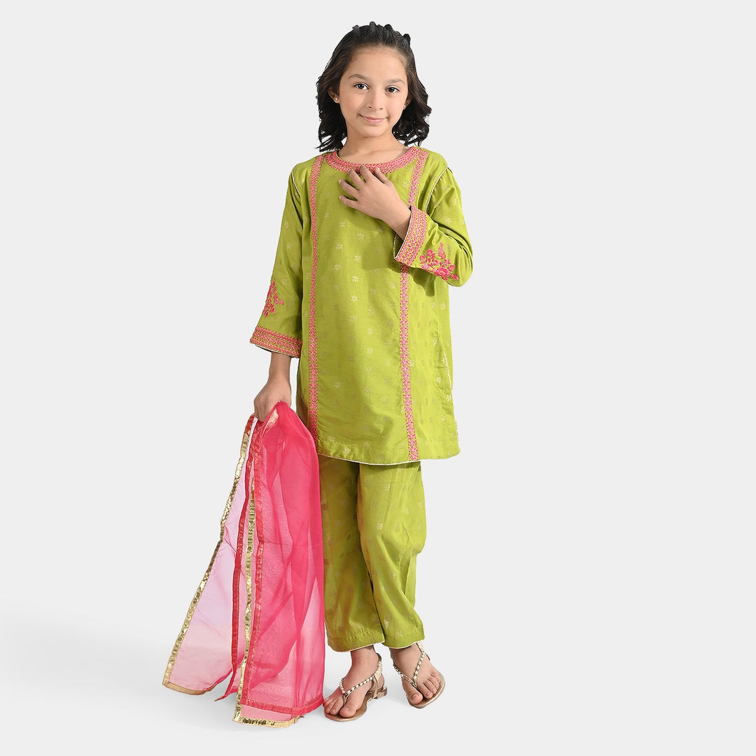 Girls Jacquard 3 Pcs Hassen-Green