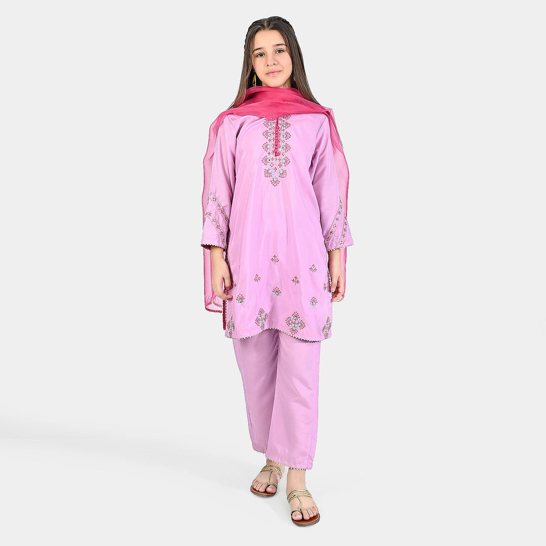 Girls Poly Cambric 3 Pcs Noor-E-Husn