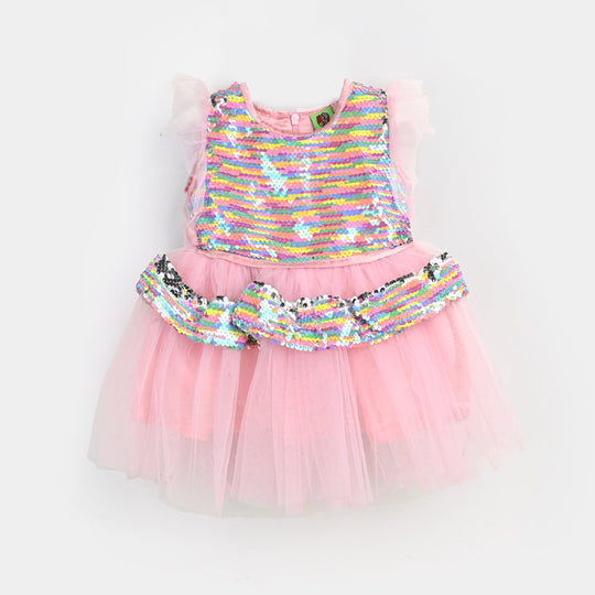 Infant Girls Sequence Fancy Frock Sequence Layer-Multi