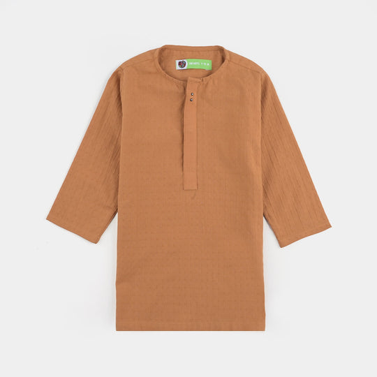 Infant Boys Cotton Jacquard Basic Kurta (Textured)