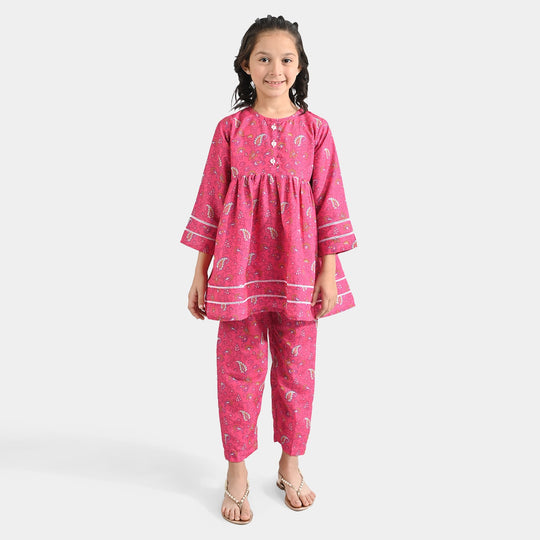 Girls Poly Lawn Printed 2 Pcs Paisley