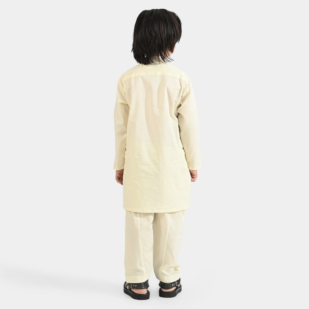 Boys Cotton Poplin Shalwar Suit (Elegant)-OFF-White