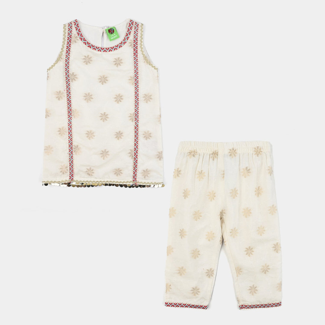 Infant Girls Jacquard 2Pcs Grace-White