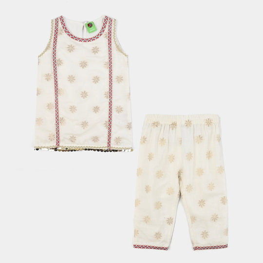 Infant Girls Jacquard 2Pcs Grace-White