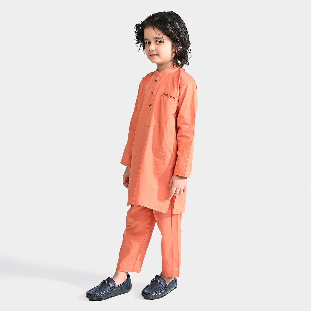 Boys Cotton Shalwar Suit (Pointed Placket)