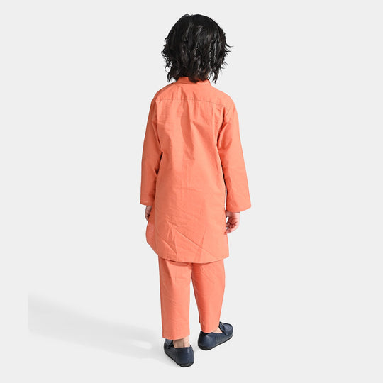 Boys Cotton Shalwar Suit (Pointed Placket)