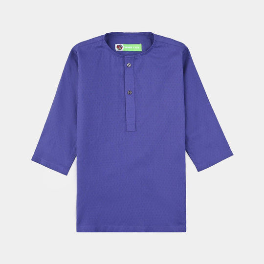 Infant Boys Cotton Basic Kurta (Blended Square)-Purple