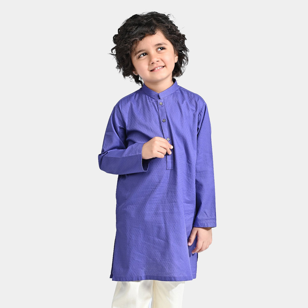 Boys Cotton Basic Kurta (Blended Square)-Purple