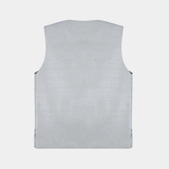 Infant Boys Poly Viscose Waistcoats (Chin Motif)-Light Grey