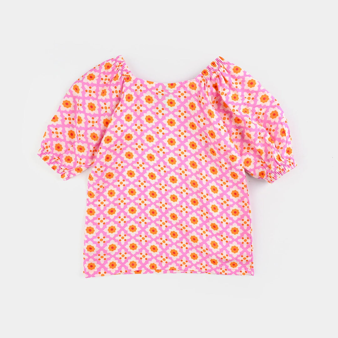 Infant Girls Cotton Viscose Co-Ord Set Mosaic-PINK