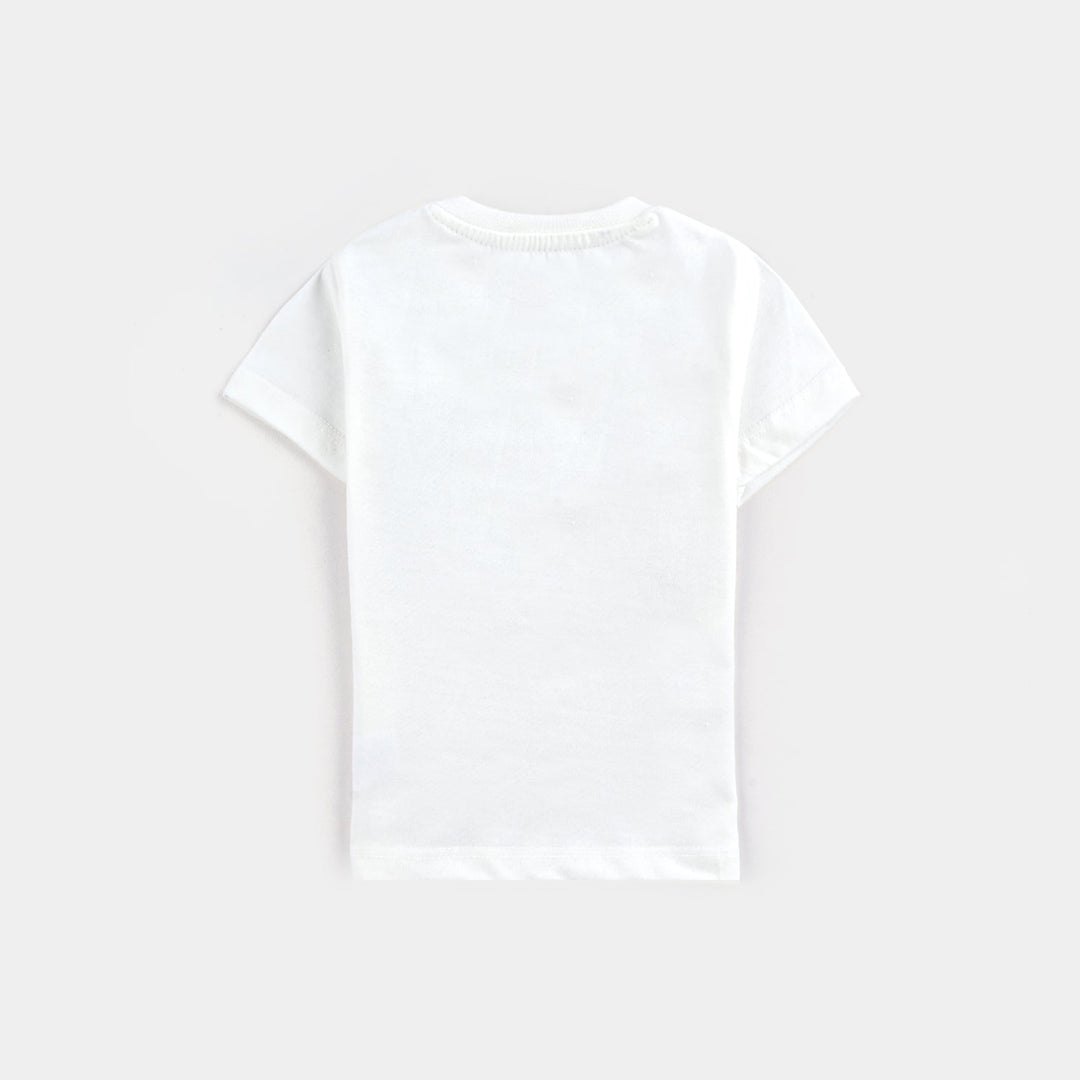 Infant Boys Poly Cotton Jersey T-Shirt SEQUINS FLAG-Snow White