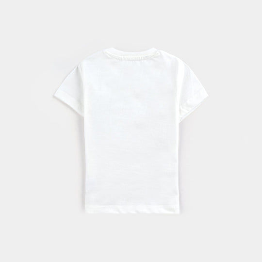 Infant Boys Poly Cotton Jersey T-Shirt SEQUINS FLAG-Snow White