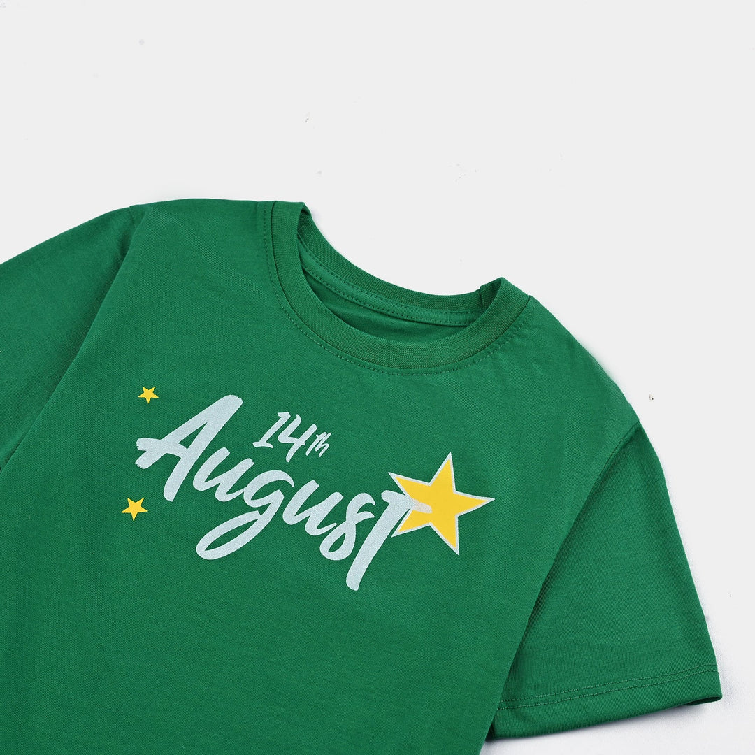 Girls Poly Cotton Jersey T-Shirt H/S SHINING STAR-Joly Green