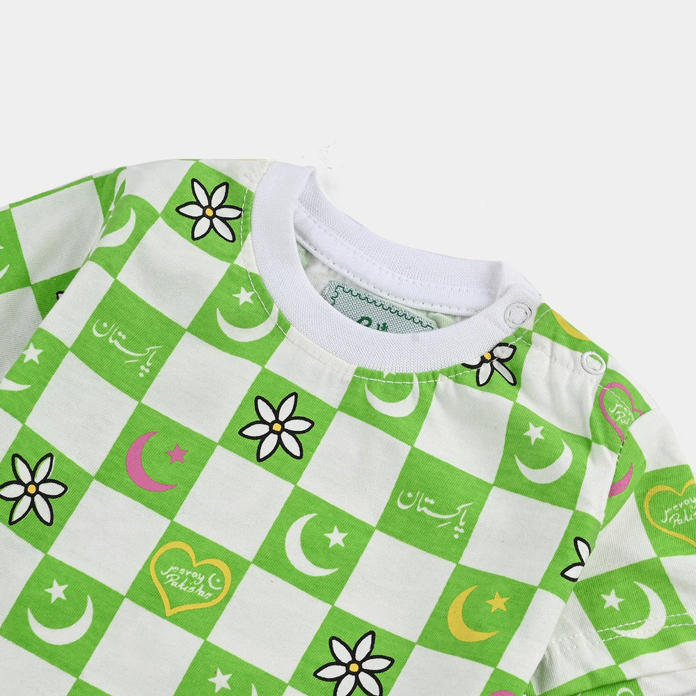 Infant Girls Poly Cotton Jersey T-Shirt AZADI KAI RANG-Snow White
