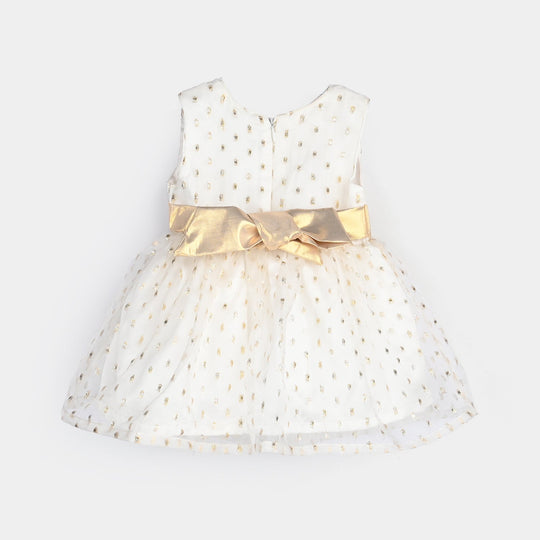 Infant Girls Organza Frock Grace-White.Gold