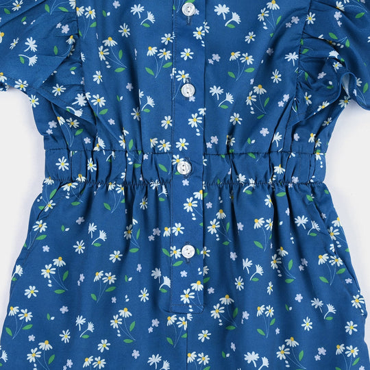 Girls Poly Mesh Jump Suit Blue Bell-Multi
