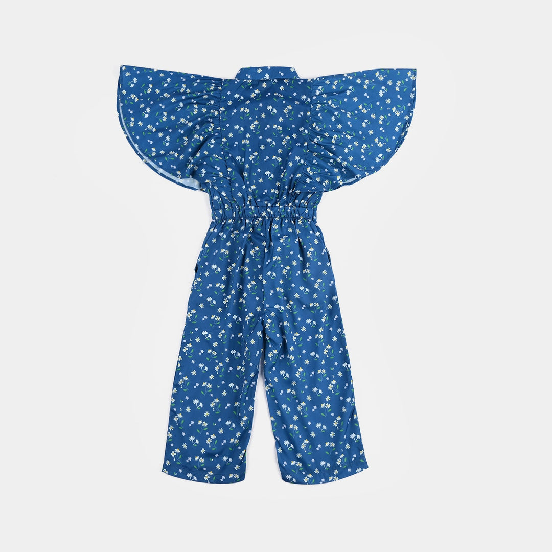 Girls Poly Mesh Jump Suit Blue Bell-Multi