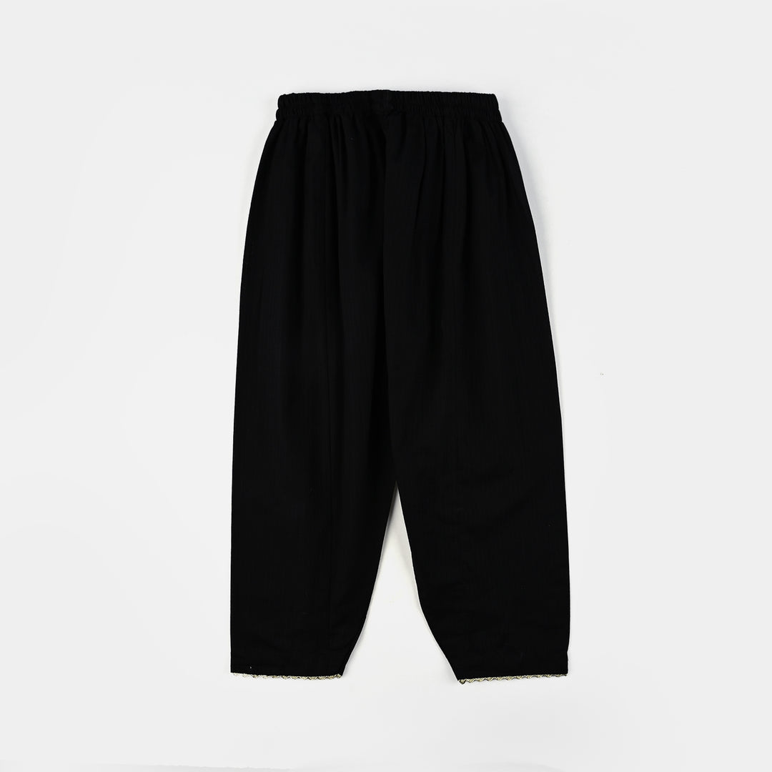 Girls Cotton Emb 2Pcs Gulbahar-BLACK