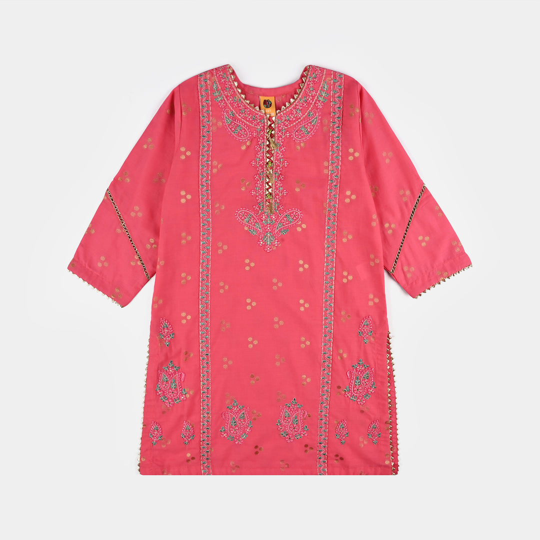 Girls Jacquard 3Pcs Hoor-T.Pink