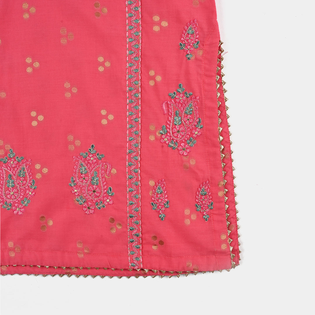 Girls Jacquard 3Pcs Hoor-T.Pink